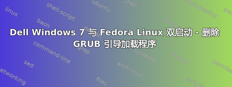 Dell Windows 7 与 Fedora Linux 双启动 - 删除 GRUB 引导加载程序