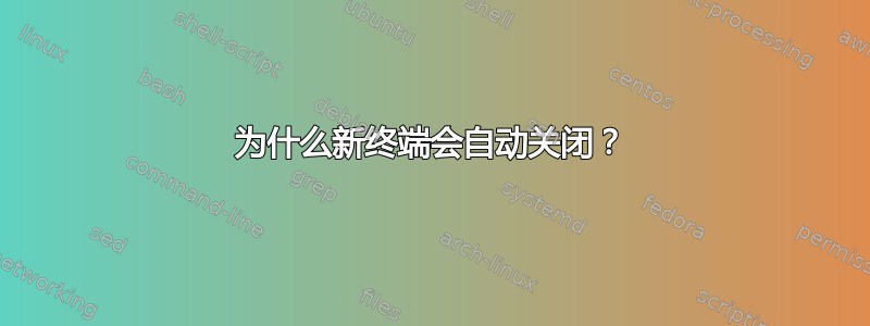 为什么新终端会自动关闭？