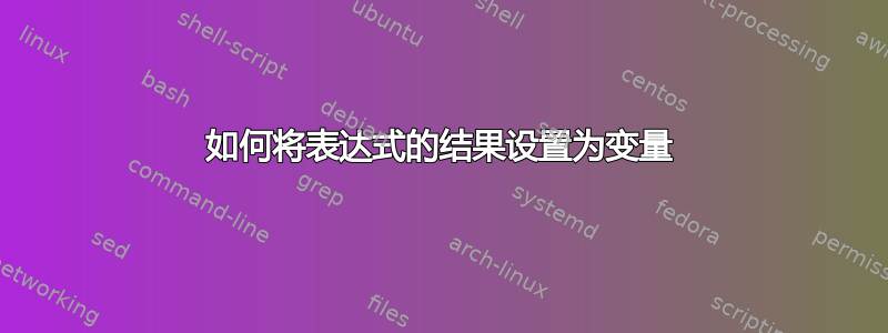 如何将表达式的结果设置为变量