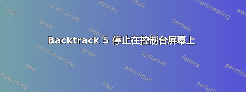 Backtrack 5 停止在控制台屏幕上