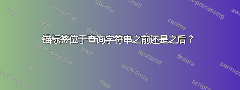 锚标签位于查询字符串之前还是之后？