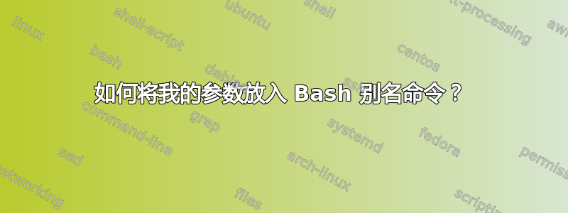 如何将我的参数放入 Bash 别名命令？