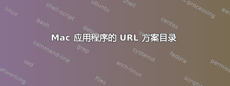 Mac 应用程序的 URL 方案目录