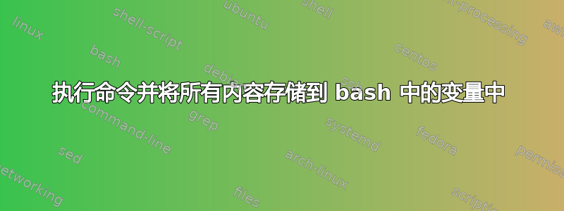 执行命令并将所有内容存储到 bash 中的变量中