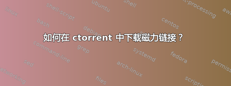 如何在 ctorrent 中下载磁力链接？