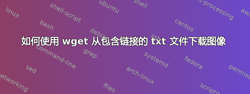 如何使用 wget 从包含链接的 txt 文件下载图像