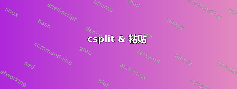 csplit & 粘贴