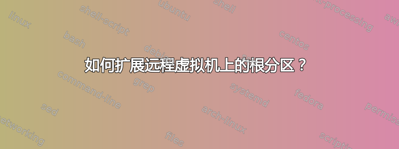 如何扩展远程虚拟机上的根分区？