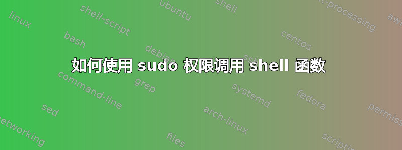 如何使用 sudo 权限调用 shell 函数