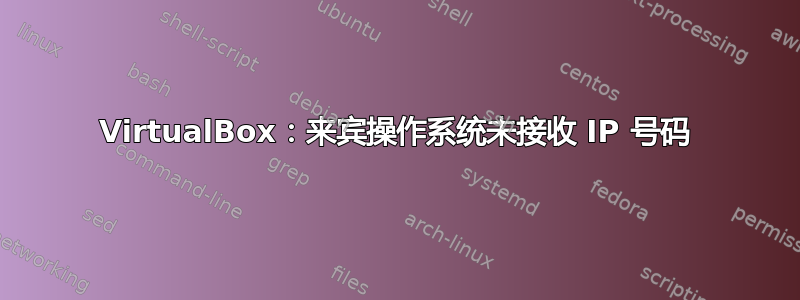 VirtualBox：来宾操作系统未接收 IP 号码