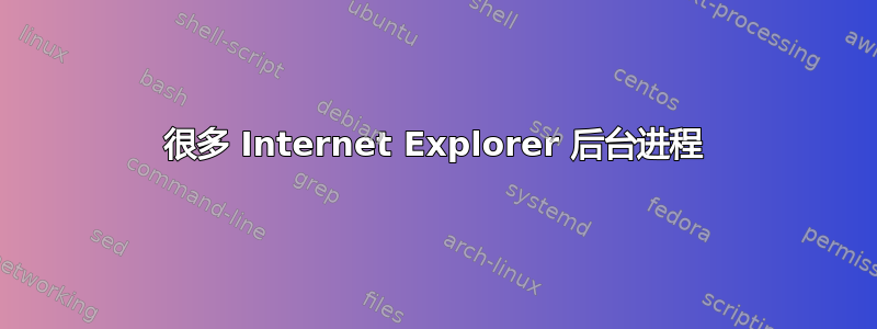 很多 Internet Explorer 后台进程