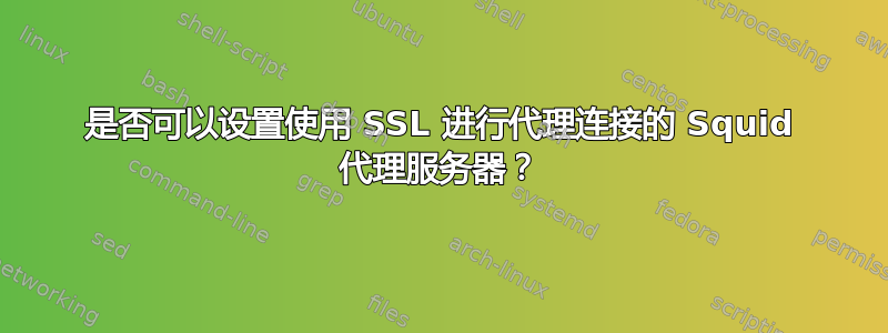 是否可以设置使用 SSL 进行代理连接的 Squid 代理服务器？