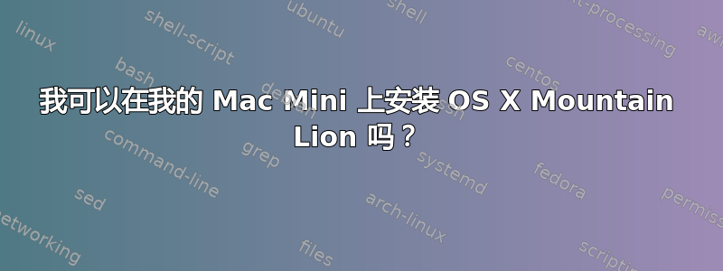 我可以在我的 Mac Mini 上安装 OS X Mountain Lion 吗？