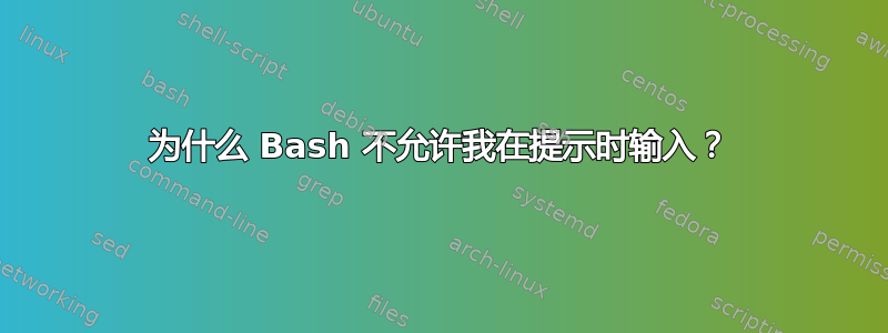 为什么 Bash 不允许我在提示时输入？