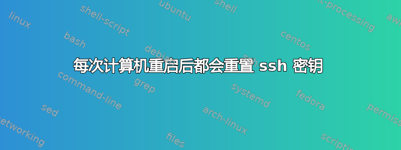 每次计算机重启后都会重置 ssh 密钥