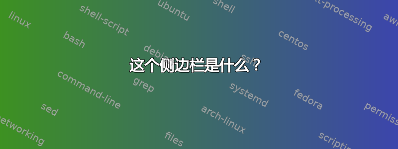 这个侧边栏是什么？