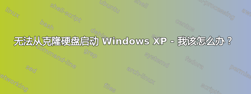 无法从克隆硬盘启动 Windows XP - 我该怎么办？