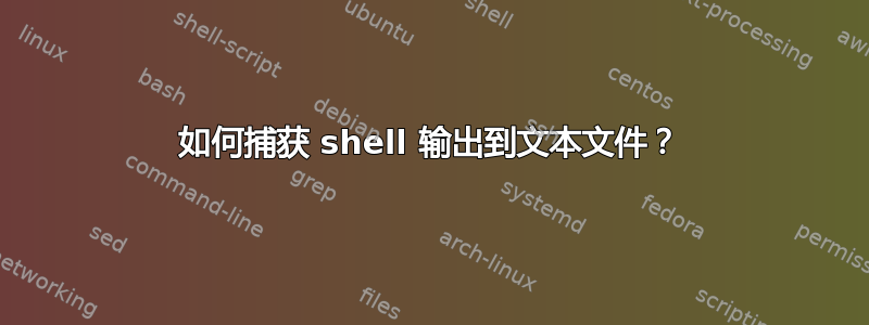 如何捕获 shell 输出到文本文件？