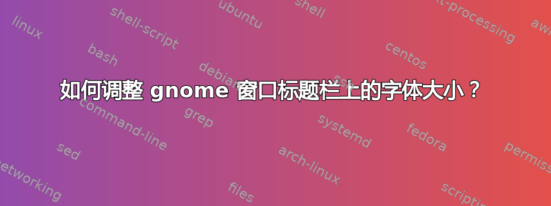 如何调整 gnome 窗口标题栏上的字体大小？