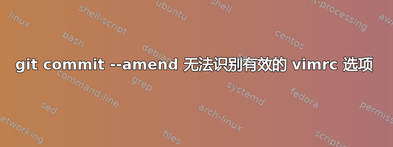 git commit --amend 无法识别有效的 vimrc 选项