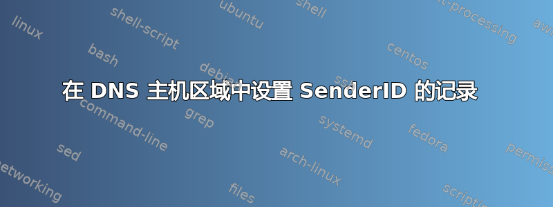 在 DNS 主机区域中设置 SenderID 的记录 