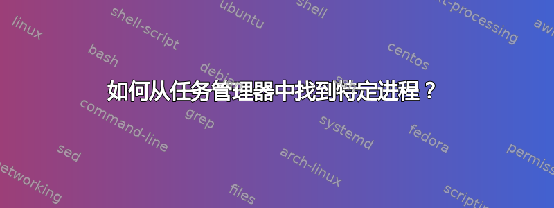 如何从任务管理器中找到特定进程？