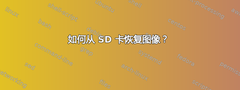 如何从 SD 卡恢复图像？