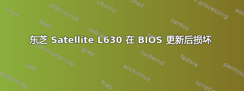 东芝 Satellite L630 在 BIOS 更新后损坏