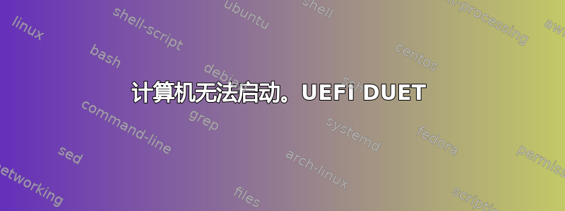 计算机无法启动。UEFI DUET