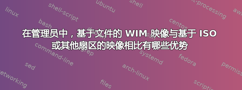 在管理员中，基于文件的 WIM 映像与基于 ISO 或其他扇区的映像相比有哪些优势