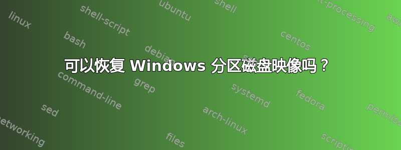 可以恢复 Windows 分区磁盘映像吗？