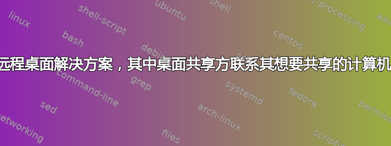 远程桌面解决方案，其中桌面共享方联系其想要共享的计算机