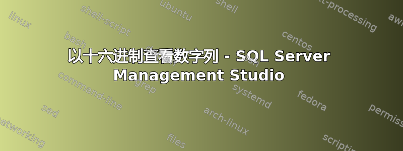 以十六进制查看数字列 - SQL Server Management Studio