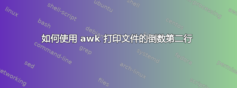 如何使用 awk 打印文件的倒数第二行