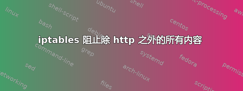 iptables 阻止除 http 之外的所有内容