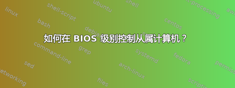 如何在 BIOS 级别控制从属计算机？