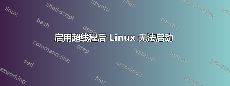 启用超线程后 Linux 无法启动