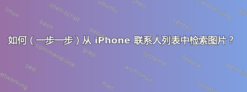 如何（一步一步）从 iPhone 联系人列表中检索图片？