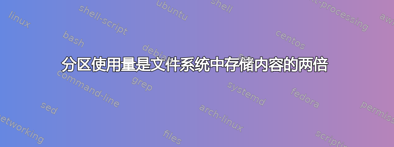 分区使用量是文件系统中存储内容的两倍