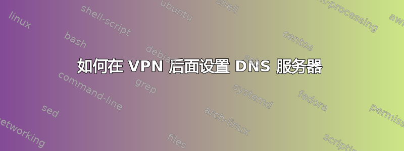 如何在 VPN 后面设置 DNS 服务器