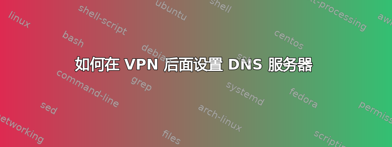 如何在 VPN 后面设置 DNS 服务器