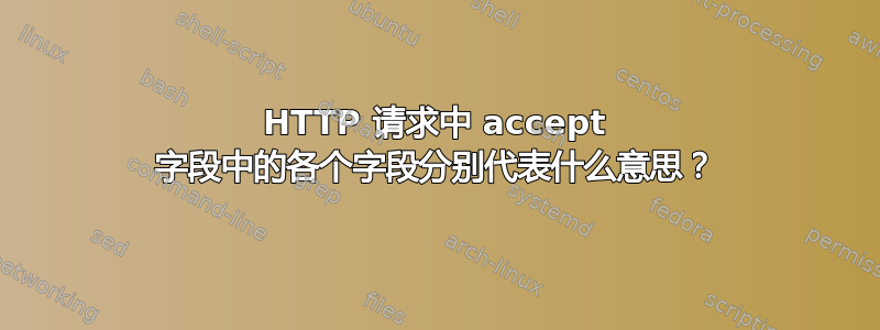 HTTP 请求中 accept 字段中的各个字段分别代表什么意思？