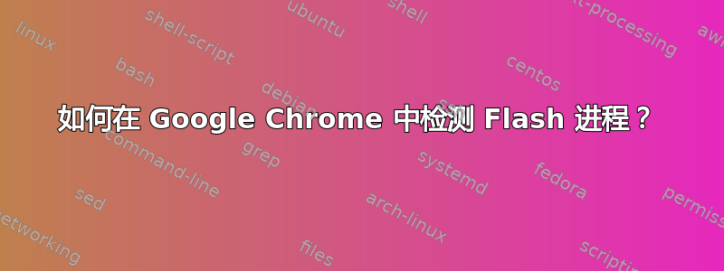 如何在 Google Chrome 中检测 Flash 进程？