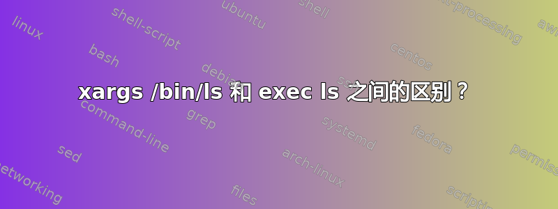 xargs /bin/ls 和 exec ls 之间的区别？