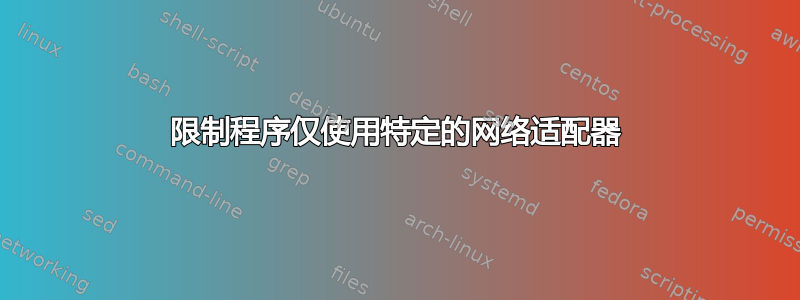 限制程序仅使用特定的网络适配器