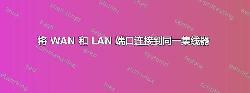 将 WAN 和 LAN 端口连接到同一集线器