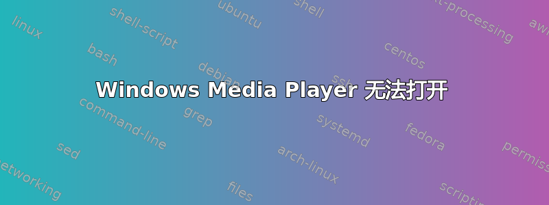 Windows Media Player 无法打开