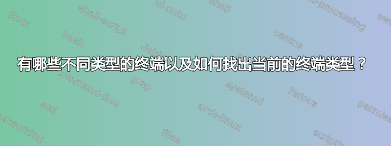 有哪些不同类型的终端以及如何找出当前的终端类型？