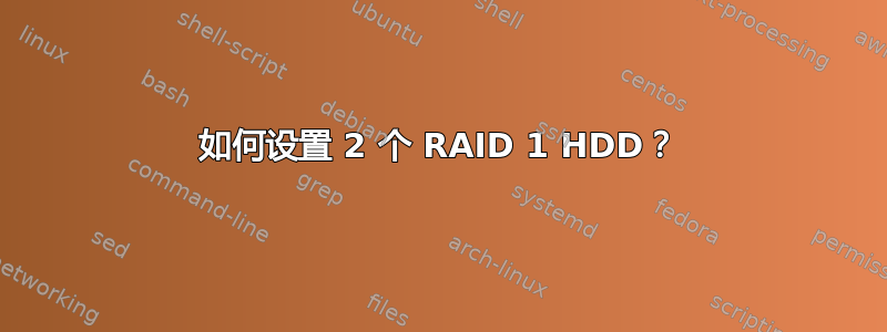 如何设置 2 个 RAID 1 HDD？