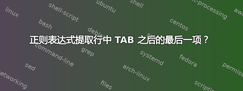 正则表达式提取行中 TAB 之后的最后一项？